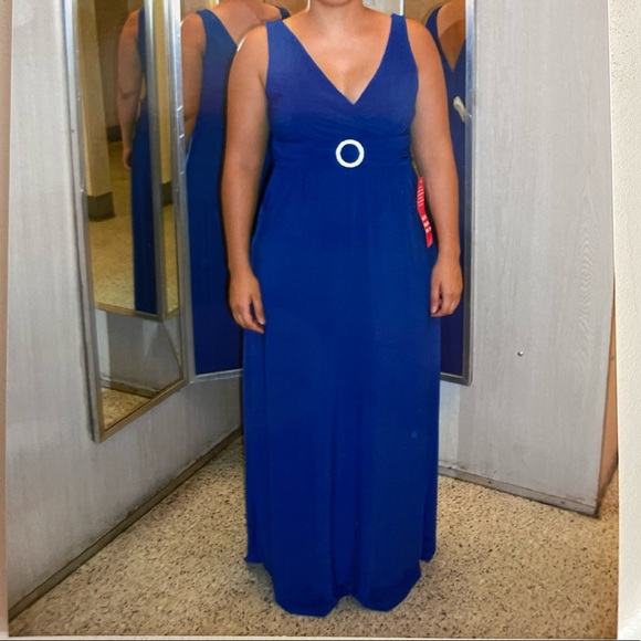 Royal Blue Floor Length Dress - Picture 2 of 7